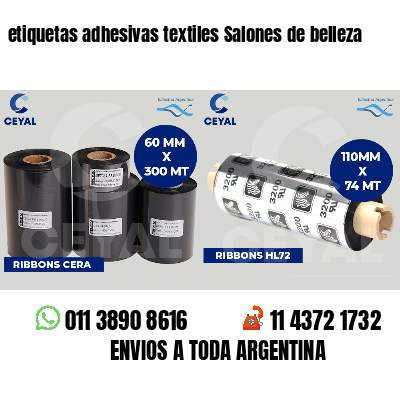 etiquetas adhesivas textiles Salones de belleza