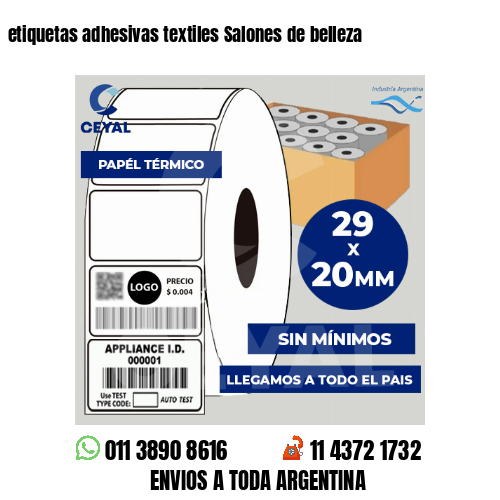 etiquetas adhesivas textiles Salones de belleza