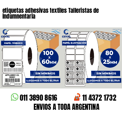 etiquetas adhesivas textiles Talleristas de indumnentaria