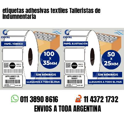 etiquetas adhesivas textiles Talleristas de indumnentaria