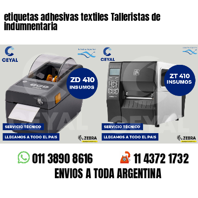 etiquetas adhesivas textiles Talleristas de indumnentaria