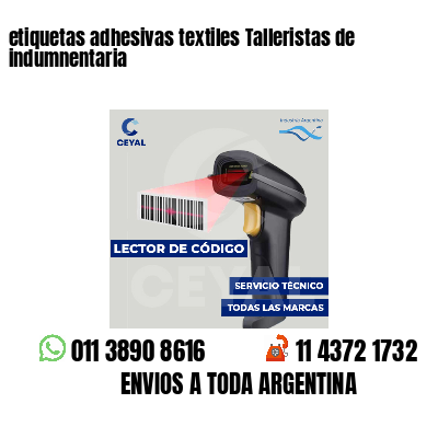 etiquetas adhesivas textiles Talleristas de indumnentaria