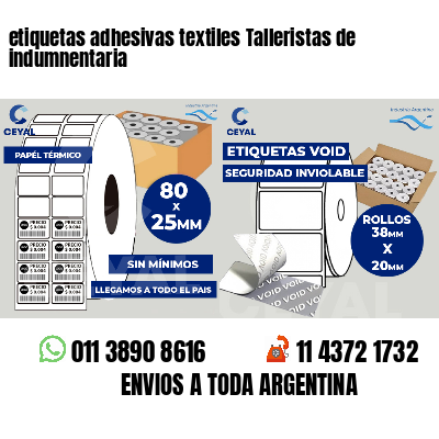 etiquetas adhesivas textiles Talleristas de indumnentaria