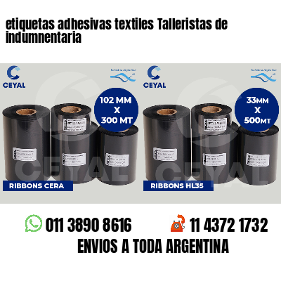 etiquetas adhesivas textiles Talleristas de indumnentaria