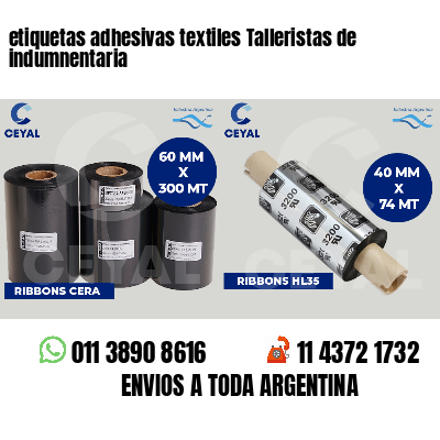 etiquetas adhesivas textiles Talleristas de indumnentaria
