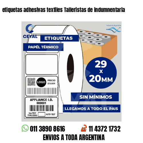 etiquetas adhesivas textiles Talleristas de indumnentaria