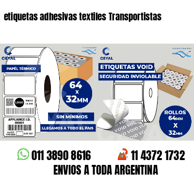 etiquetas adhesivas textiles Transportistas