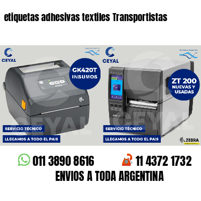 etiquetas adhesivas textiles Transportistas