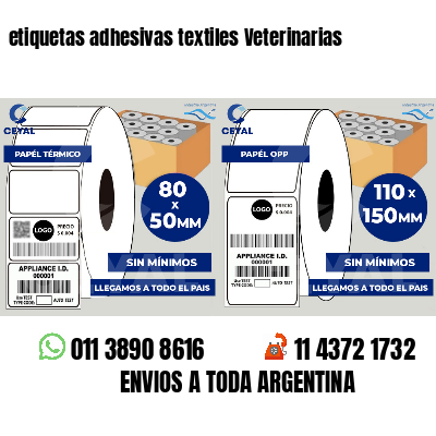 etiquetas adhesivas textiles Veterinarias