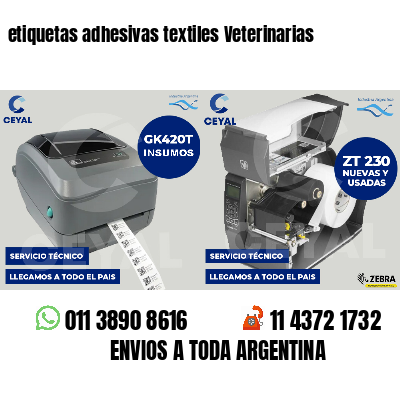 etiquetas adhesivas textiles Veterinarias