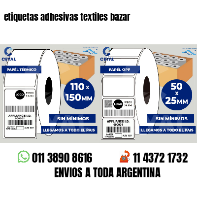 etiquetas adhesivas textiles bazar