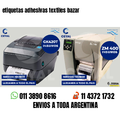 etiquetas adhesivas textiles bazar