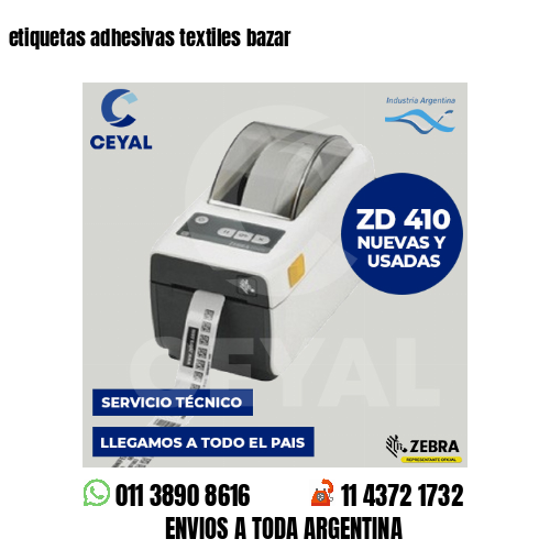 etiquetas adhesivas textiles bazar