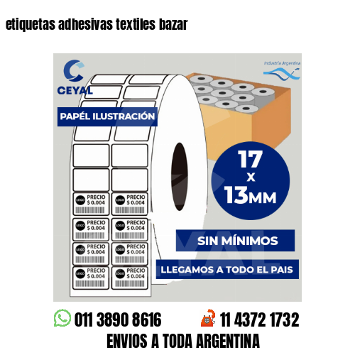 etiquetas adhesivas textiles bazar