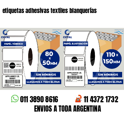 etiquetas adhesivas textiles blanquerías
