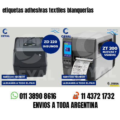 etiquetas adhesivas textiles blanquerías