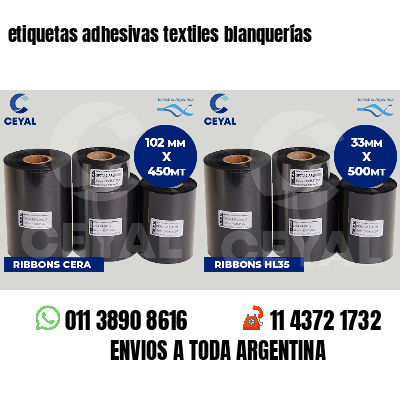 etiquetas adhesivas textiles blanquerías
