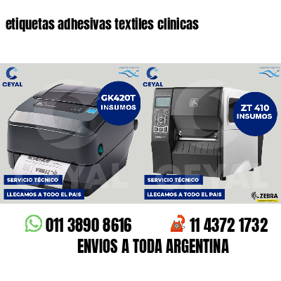 etiquetas adhesivas textiles clinicas