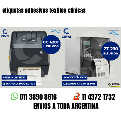 etiquetas adhesivas textiles clinicas
