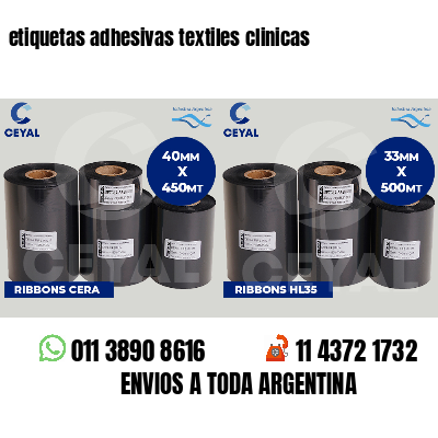 etiquetas adhesivas textiles clinicas