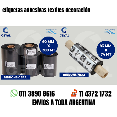 etiquetas adhesivas textiles decoración