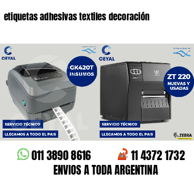 etiquetas adhesivas textiles decoración