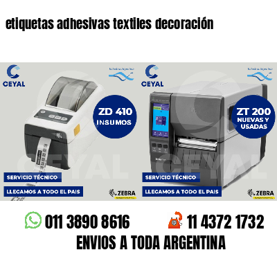 etiquetas adhesivas textiles decoración