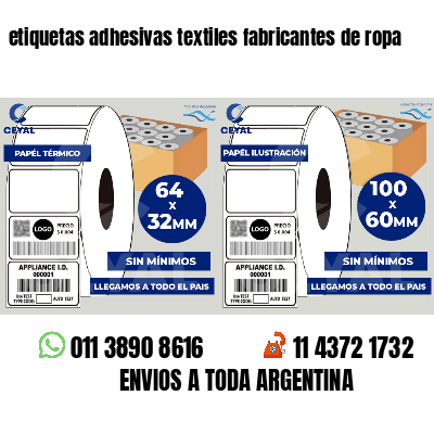 etiquetas adhesivas textiles fabricantes de ropa