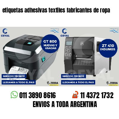 etiquetas adhesivas textiles fabricantes de ropa