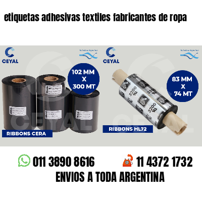 etiquetas adhesivas textiles fabricantes de ropa