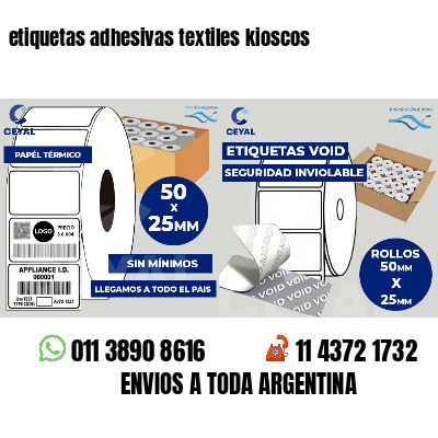 etiquetas adhesivas textiles kioscos