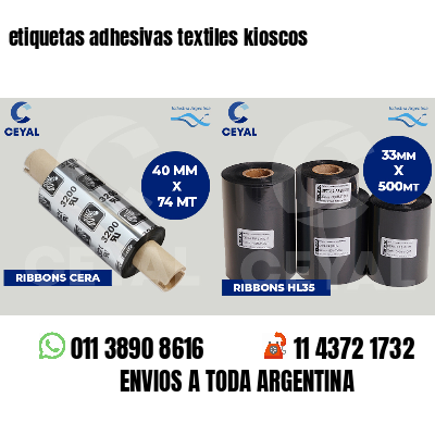 etiquetas adhesivas textiles kioscos
