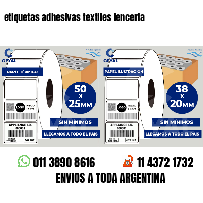 etiquetas adhesivas textiles lenceria