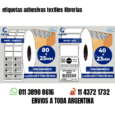 etiquetas adhesivas textiles librerias