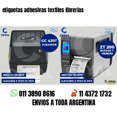 etiquetas adhesivas textiles librerias