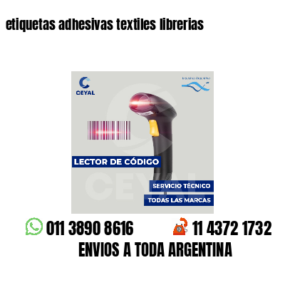 etiquetas adhesivas textiles librerias