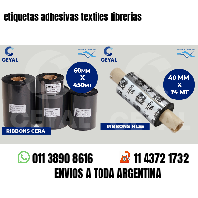 etiquetas adhesivas textiles librerias