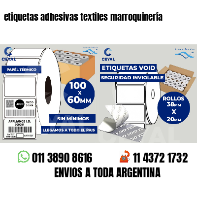 etiquetas adhesivas textiles marroquinería