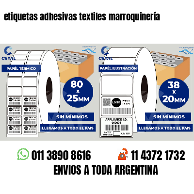 etiquetas adhesivas textiles marroquinería