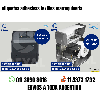 etiquetas adhesivas textiles marroquinería
