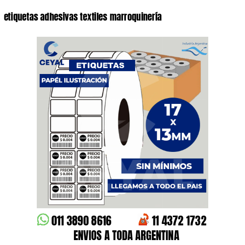 etiquetas adhesivas textiles marroquinería