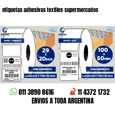 etiquetas adhesivas textiles supermercados