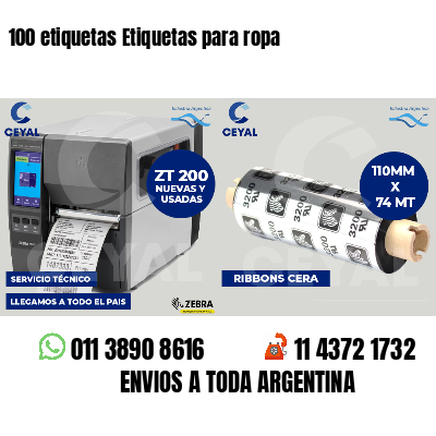 100 etiquetas Etiquetas para ropa