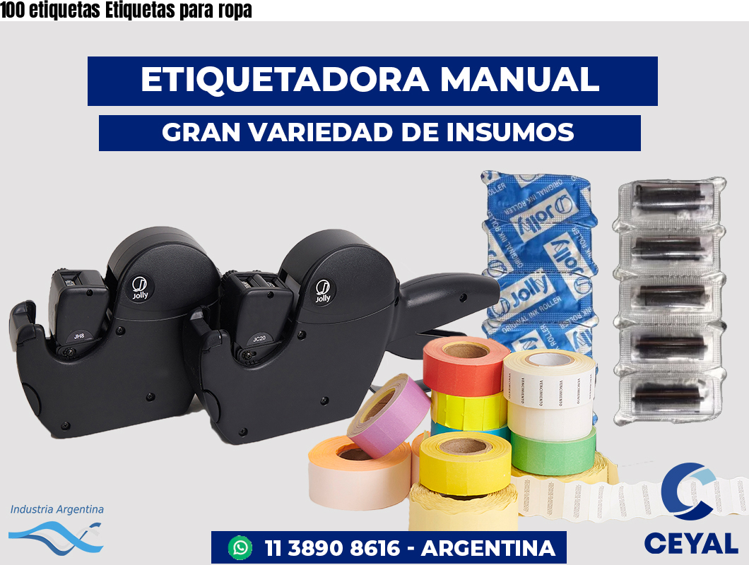 100 etiquetas Etiquetas para ropa