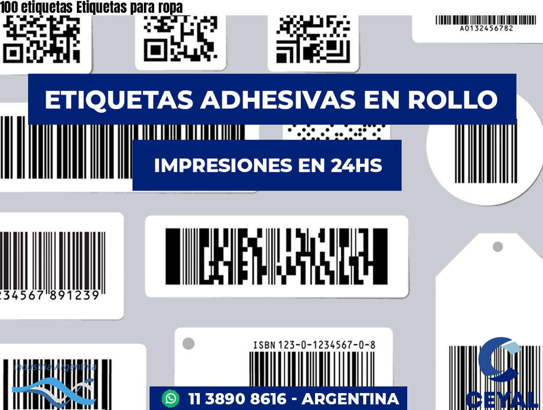 100 etiquetas Etiquetas para ropa