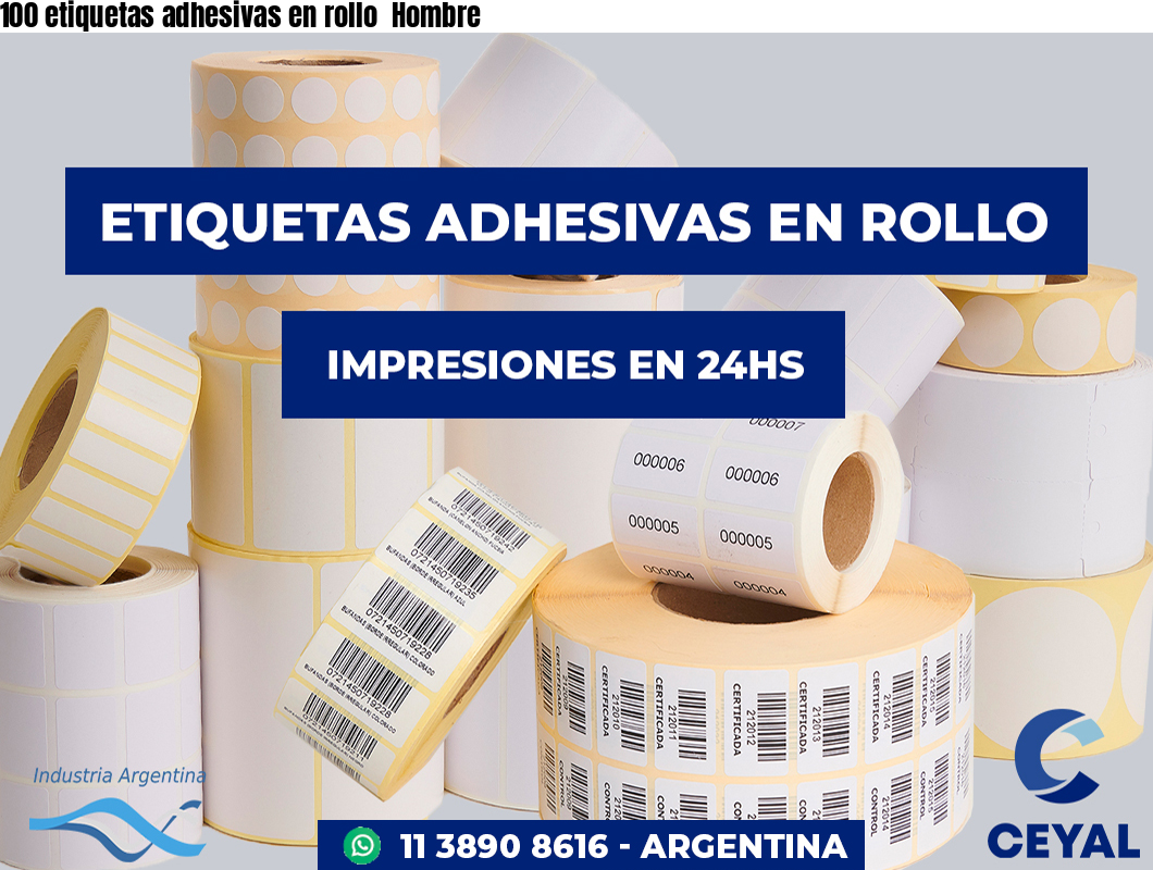100 etiquetas adhesivas en rollo  Hombre