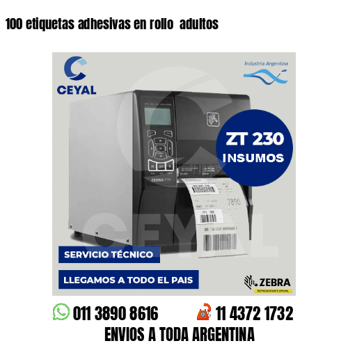 100 etiquetas adhesivas en rollo adultos