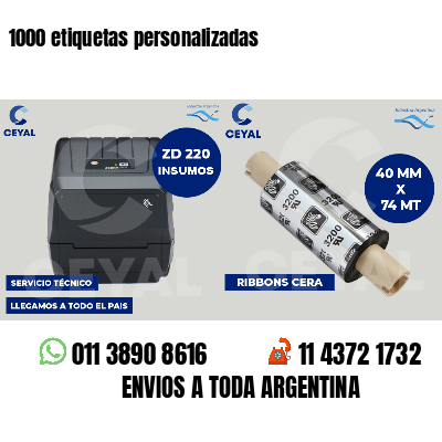 1000 etiquetas personalizadas