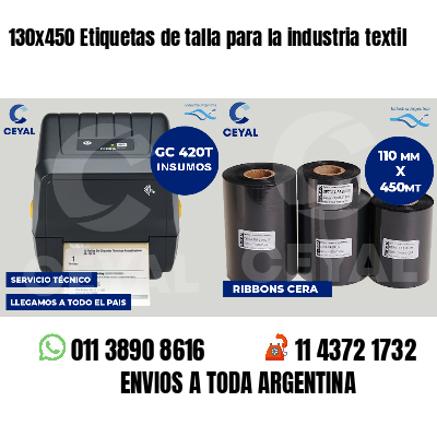 130x450 Etiquetas de talla para la industria textil