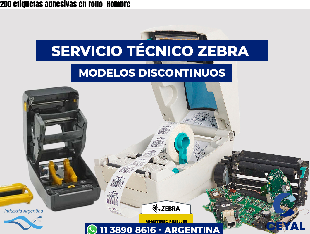 200 etiquetas adhesivas en rollo Hombre